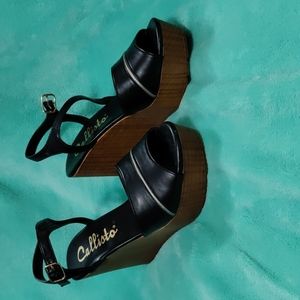 Strapped sandal wedges